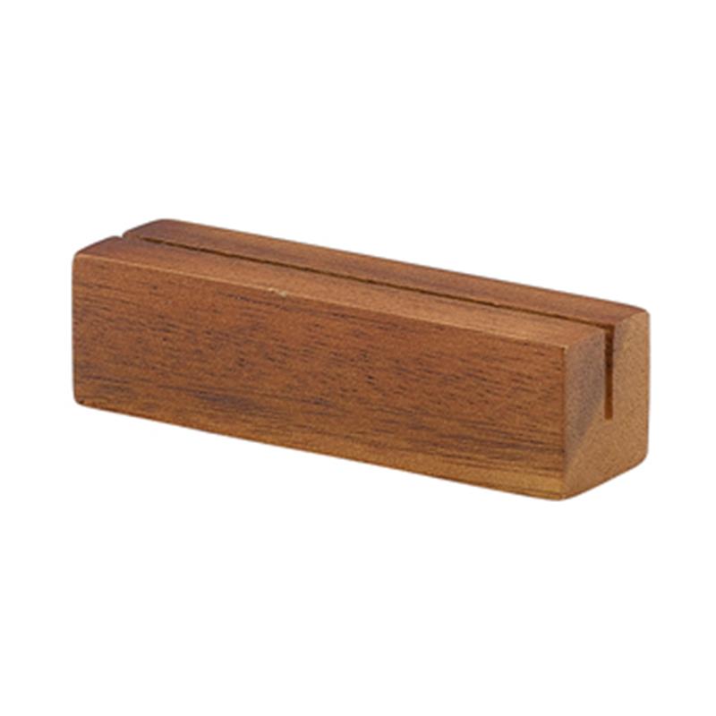 Acacia Wood Sign Holder 9 x 3 x 3cm