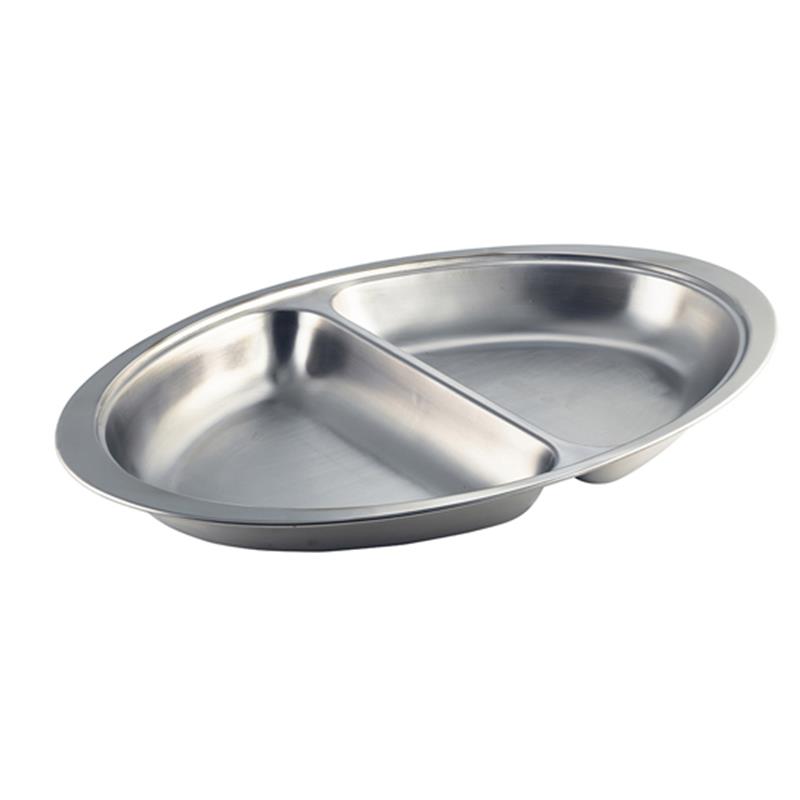 GenWare Stainless Steel Two Division Oval Banqueting Dish 50cm/20"