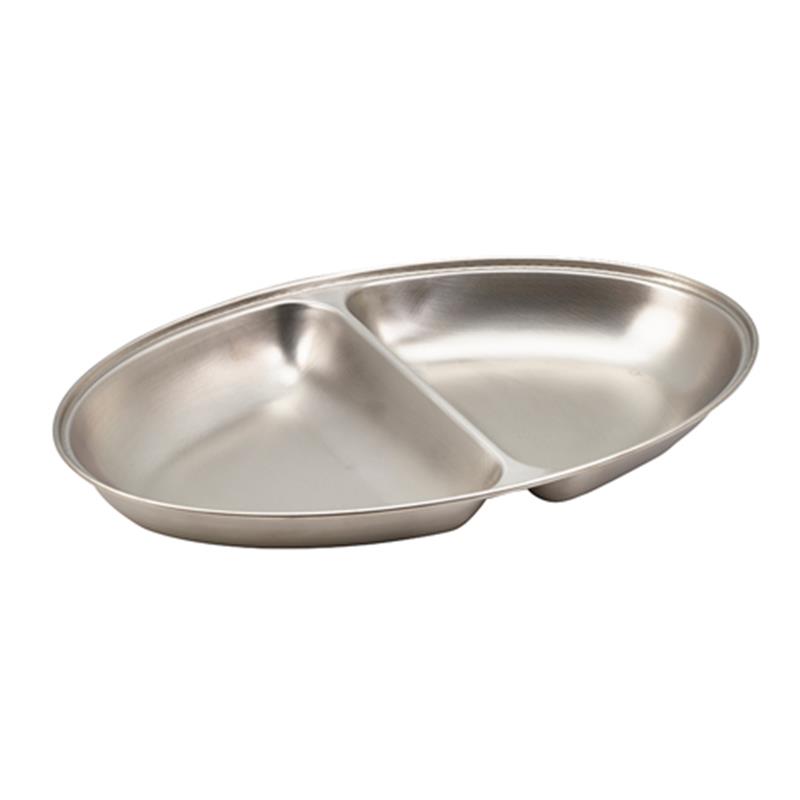 GenWare Stainless Steel Two Division Oval Vegetable Dish 30cm/12"