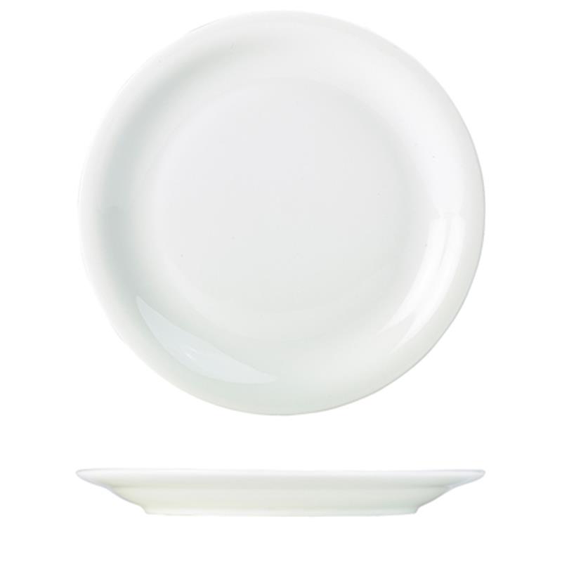 Genware Porcelain Narrow Rim Plate 24cm/9.25"