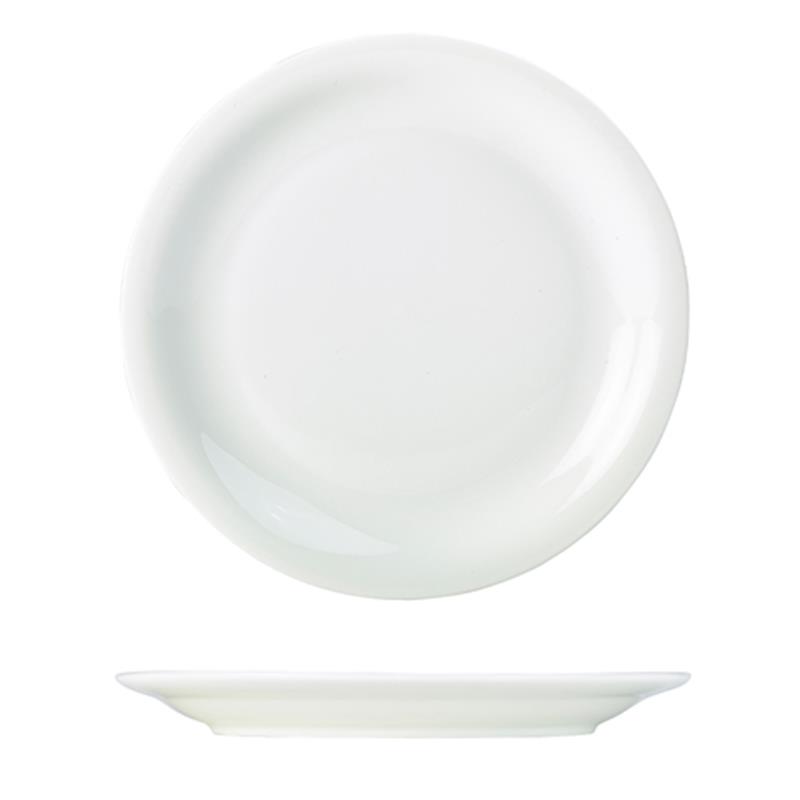 Genware Porcelain Narrow Rim Plate 26cm/10.25"