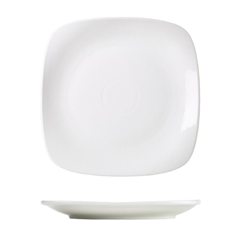 Genware Porcelain Rounded Square Plate 21cm/8.25"