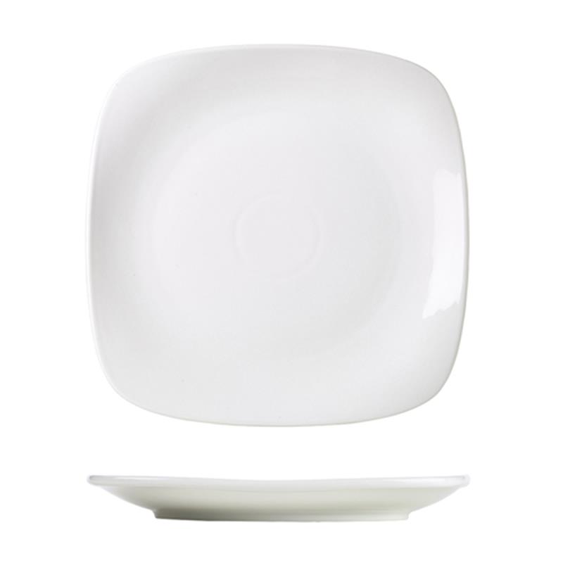 Genware Porcelain Rounded Square Plate 25cm/9.75"