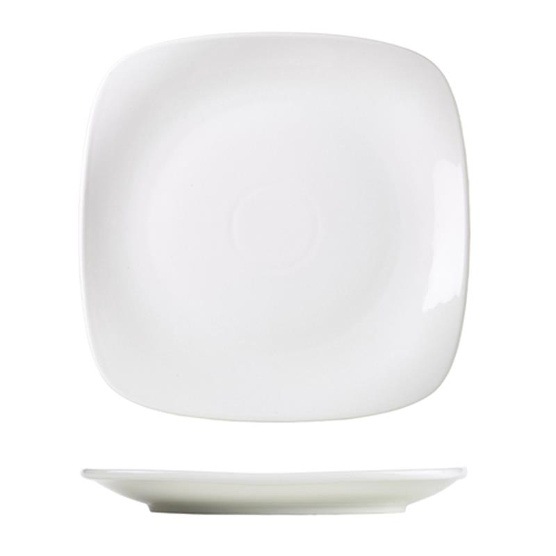 Genware Porcelain Rounded Square Plate 27cm/10.5"