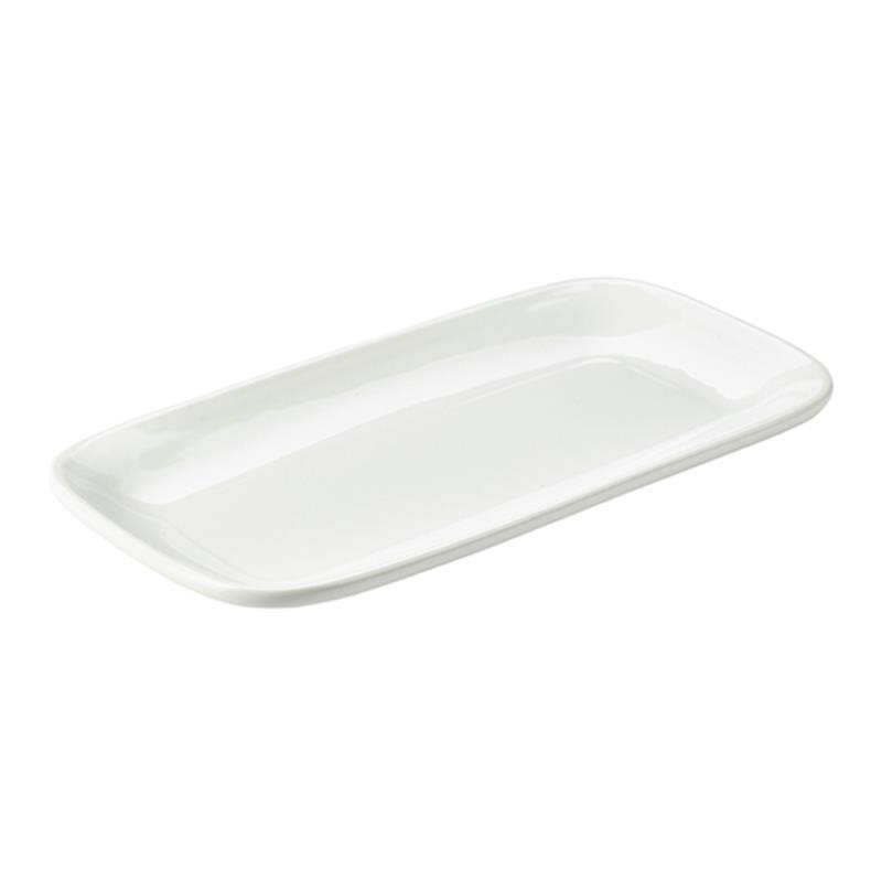 Genware Porcelain Rounded Rectangular Plate 35.5 x 19cm/14 x 7.5"