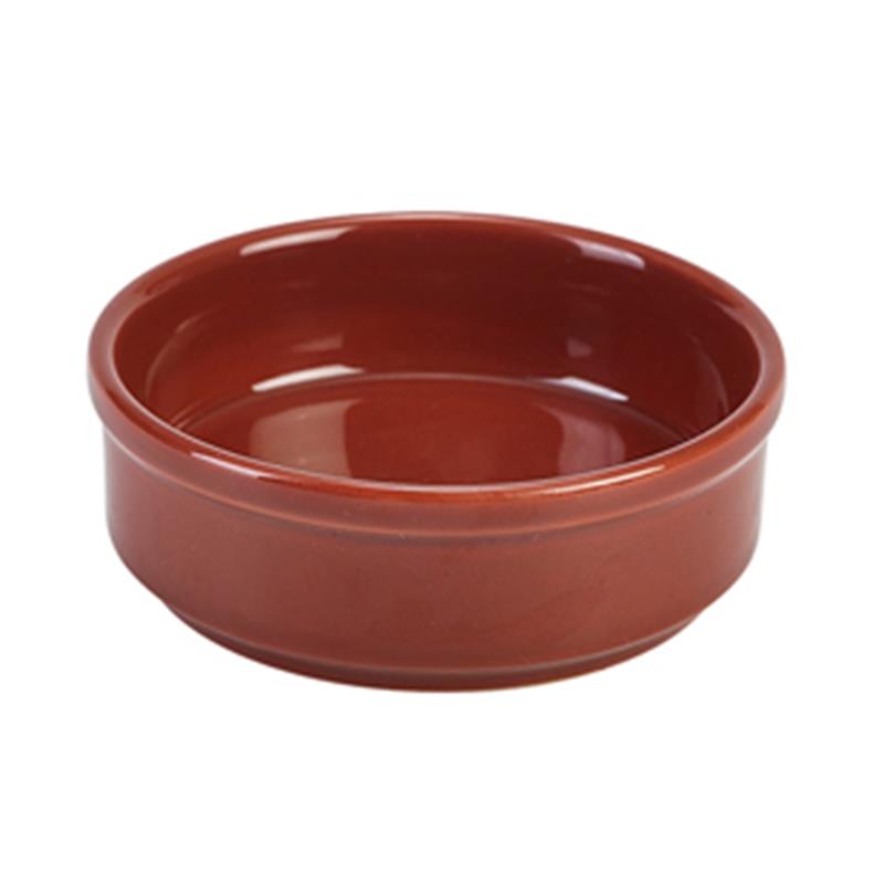 Genware Porcelain Terracotta Round Dish 10cm/4"