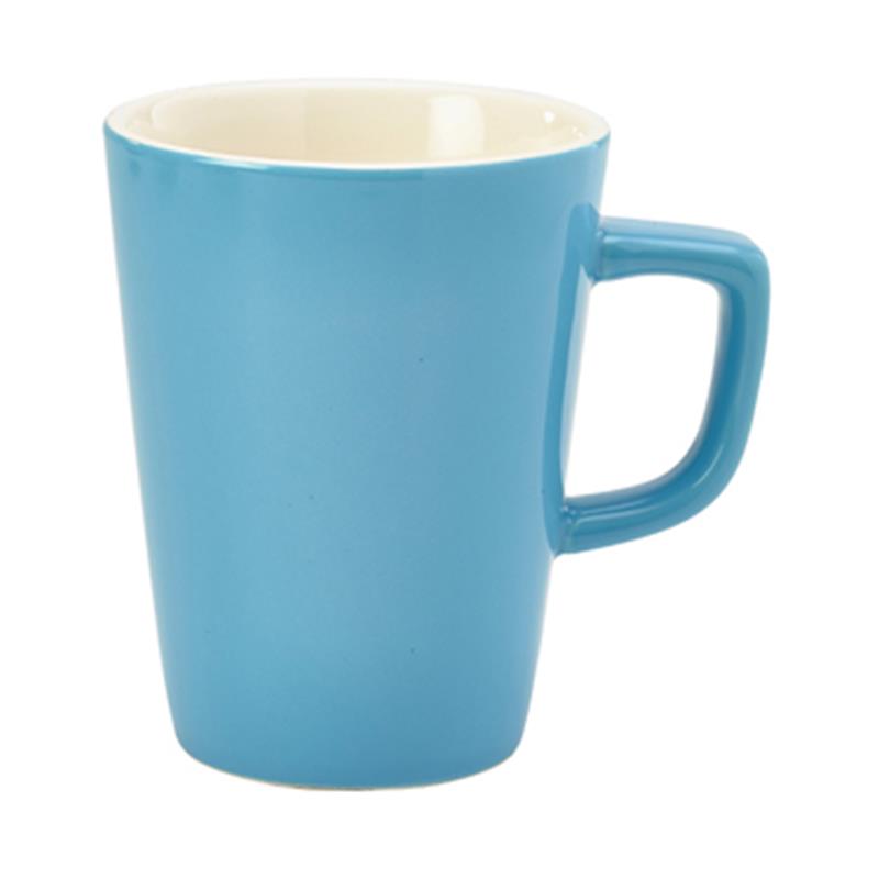 Genware Porcelain Blue Latte Mug 34cl/12oz