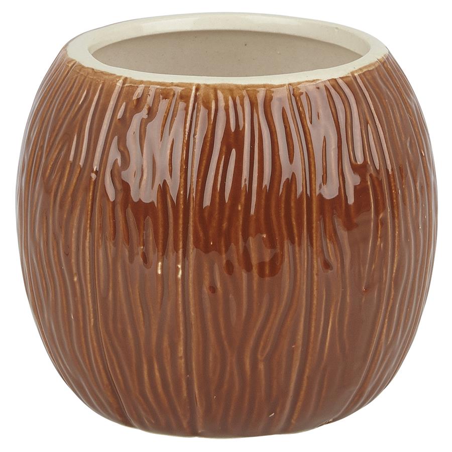 Ceramic Coconut Tiki Mug 500ml Medium Brown