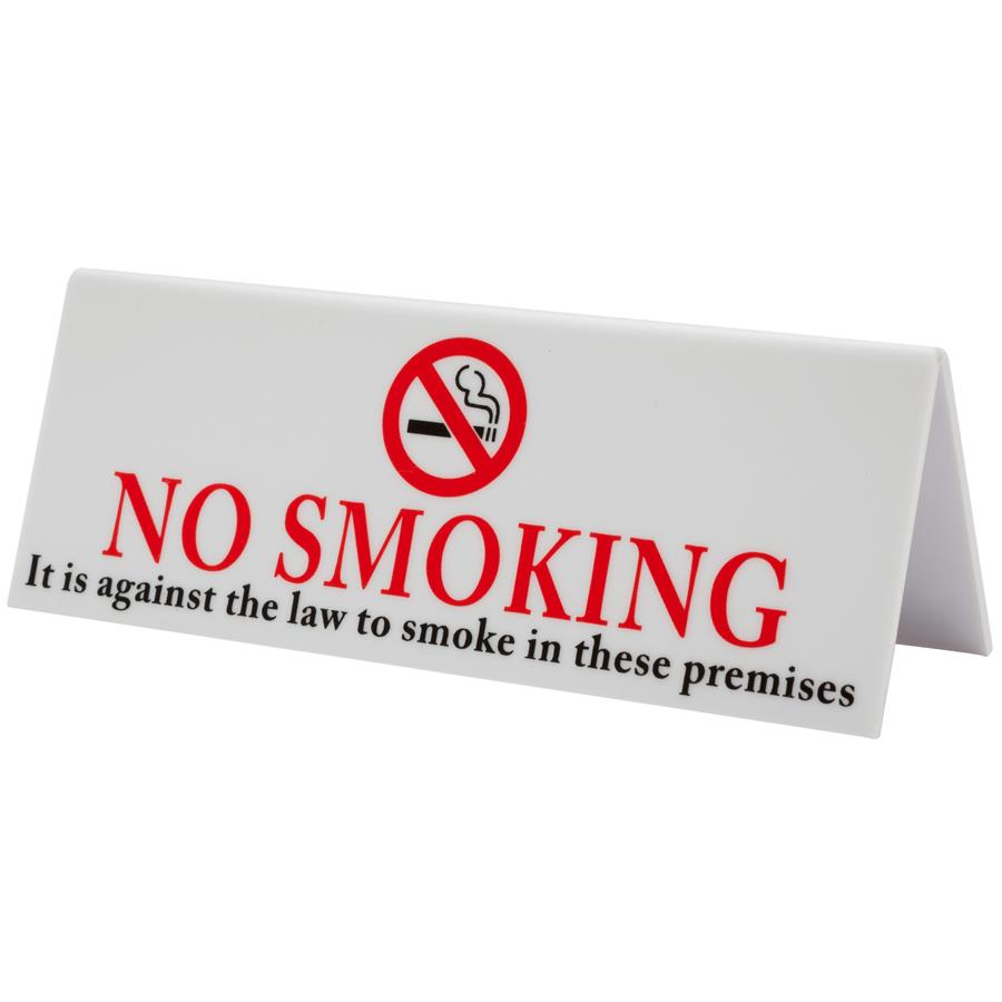 No Smoking Table Sign Plastic Individual
