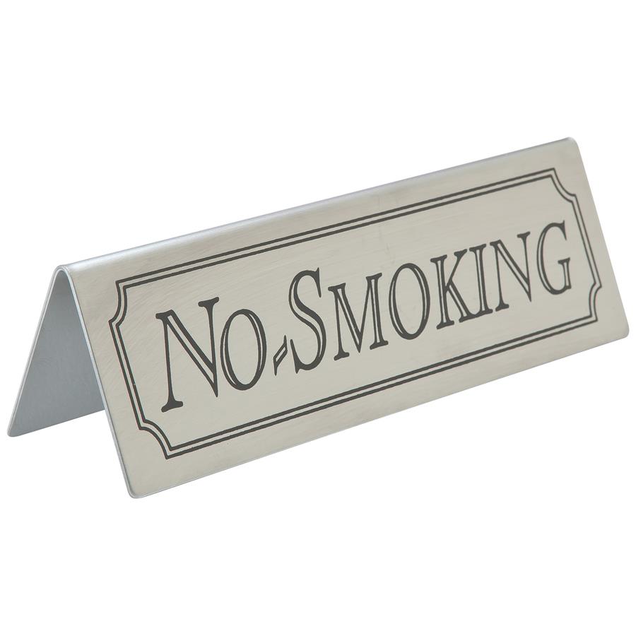 No Smoking Table Sign Stainless Steel 
