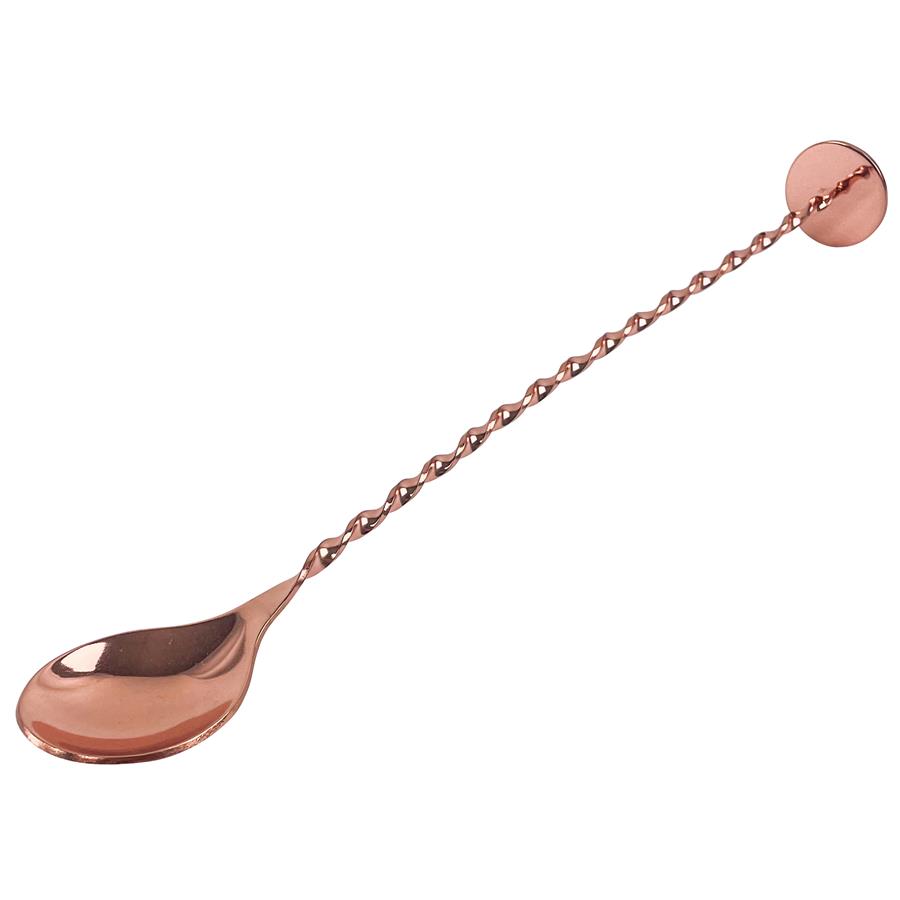 Copper Plated Cocktail Spoon With Masher
