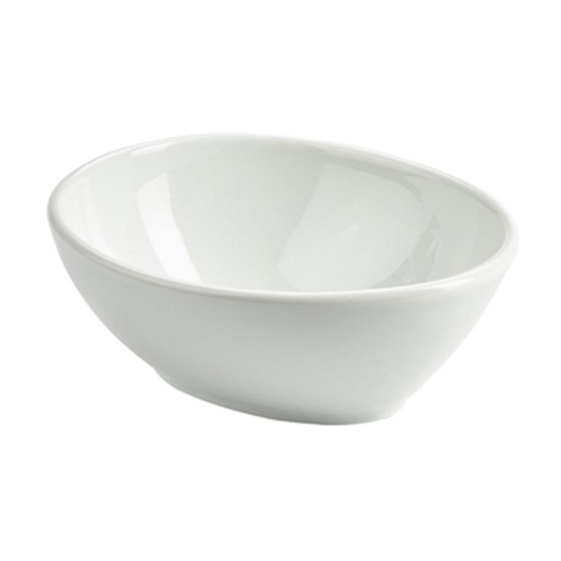 Genware Porcelain Organic Oval Bowl 15.4 x 12.8cm/6 x 5"