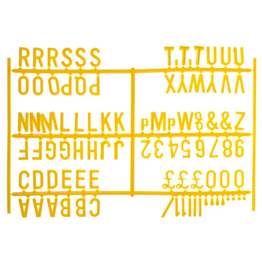 3/4 Inch Letter Set - (540 characters) Yellow  