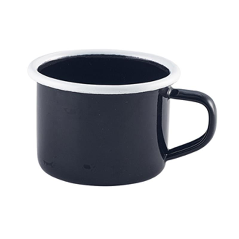 Enamel Mug Black with White Rim 12cl/4.2oz