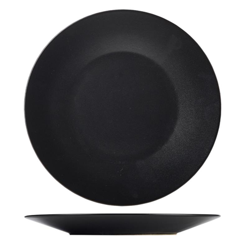 Luna Stoneware Black Wide Rim Plate 30.5cm/12"