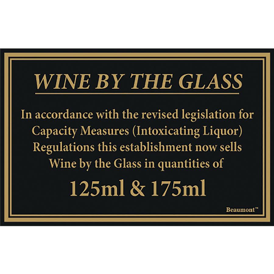 170x110mm 125ml & 175ml Wine Law Sign