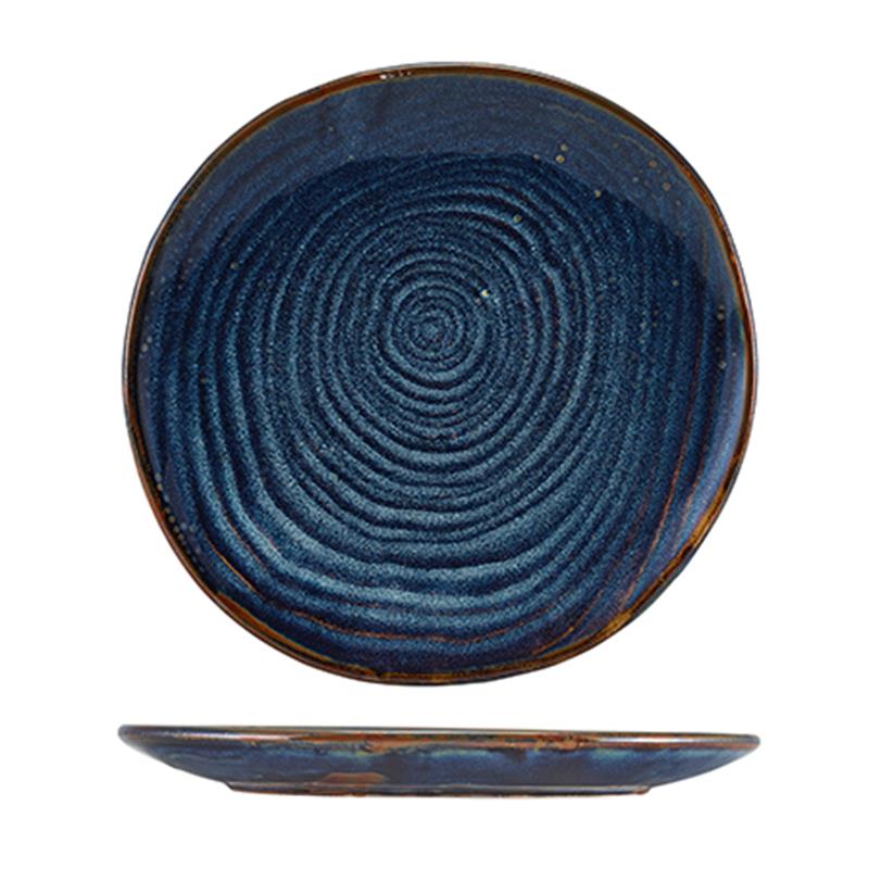 Terra Porcelain Aqua Blue Organic Plate 21cm