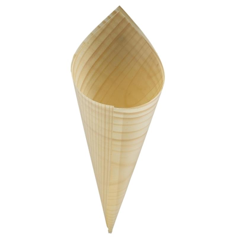 GenWare Disposable Wooden Serving Cones 15.5cm (100pcs)