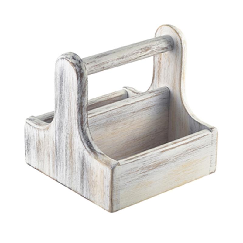 Small White Wooden Table Caddy