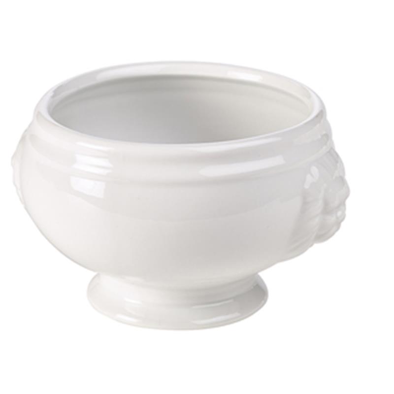 Genware Porcelain Lion Head Soup Bowl 40cl/14oz