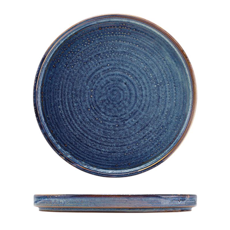 Terra Porcelain Aqua Blue Low Presentation Plate 25cm