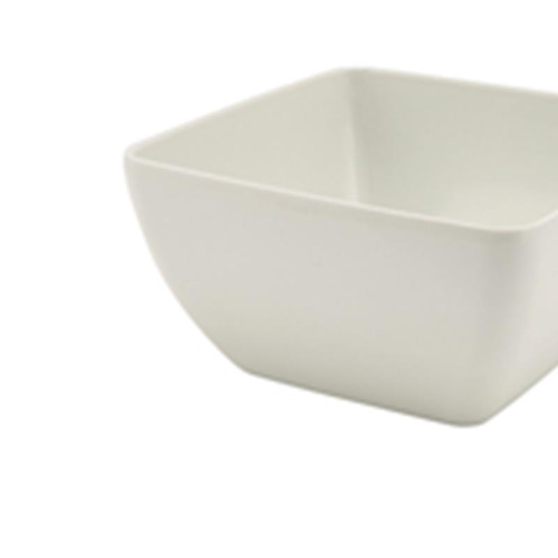 White Melamine Curved Square Bowl 10.5cm