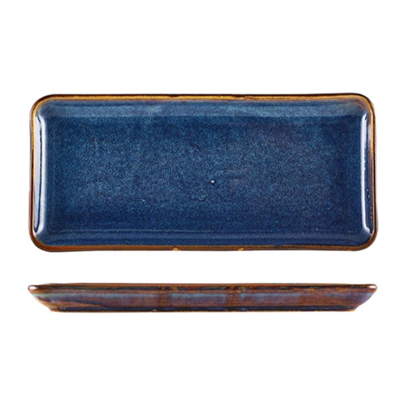 Terra Porcelain Aqua Blue Narrow Rectangular Platter 31 x 14cm