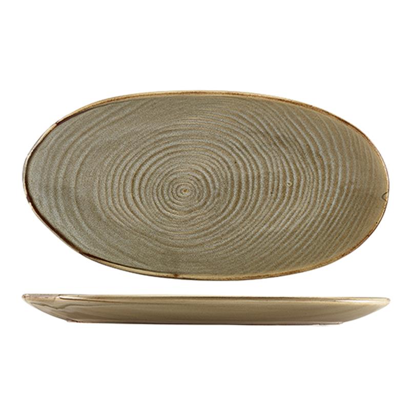 Terra Porcelain Grey Organic Platter 31cm