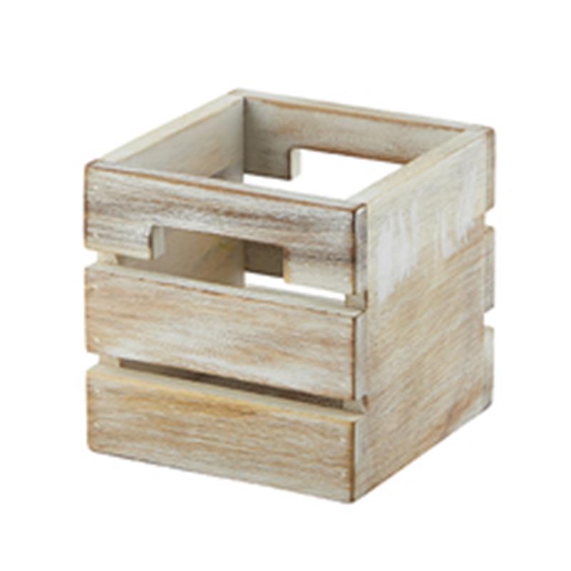 Genware White Wash Acacia Wood Box/Riser 12cm