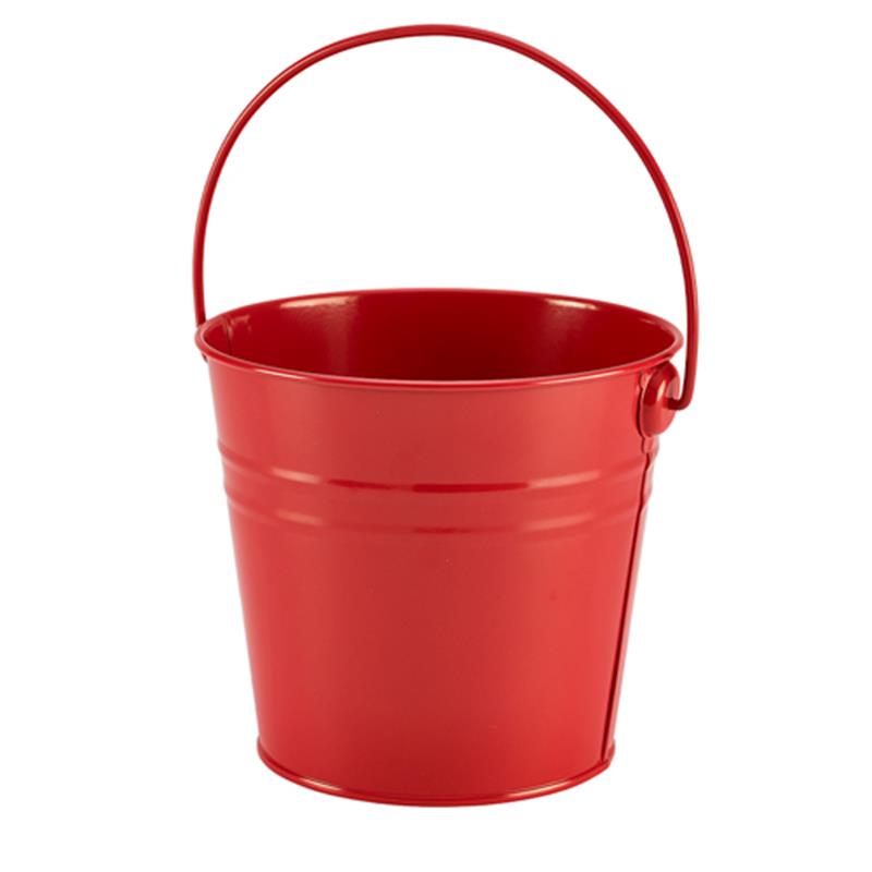 Stainless Steel Serving Bucket 16cm Dia Red